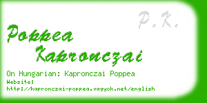 poppea kapronczai business card